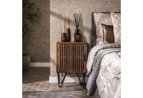 Hoyz Set van 2 Nachtkastjes Tweak - Massief Mangohout - Bruin - 40x30x60