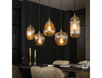 Hoyz - Hanglamp 5L diamond grain mix / Diamond glass