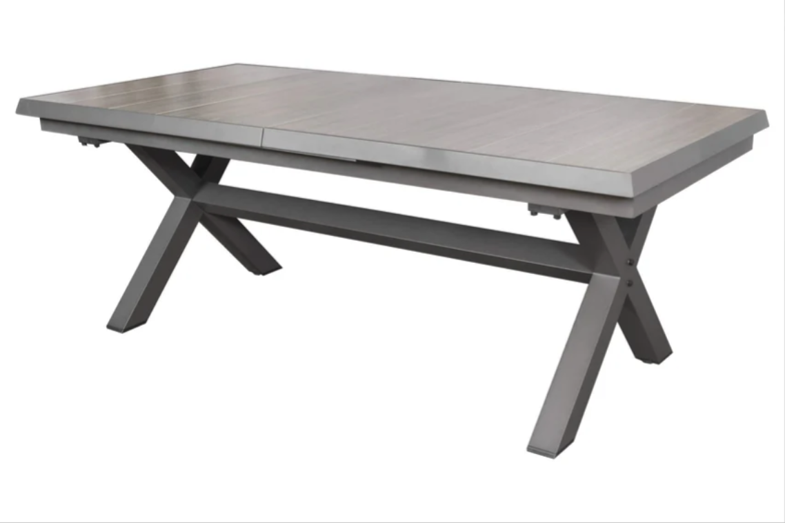 ZOMER-Sens-Line - Monaco Keramiek - Uitschuifbare tuintafel - 167-207cm - Antraciet