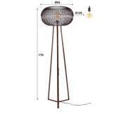 Hoyz Collection - Vloerlamp 3-poot Copper Twist - Koperkleurig