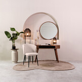 LABEL51 Eetkamerstoel Wave - Naturel - Boucle - 60x58x85 cm - set van 2