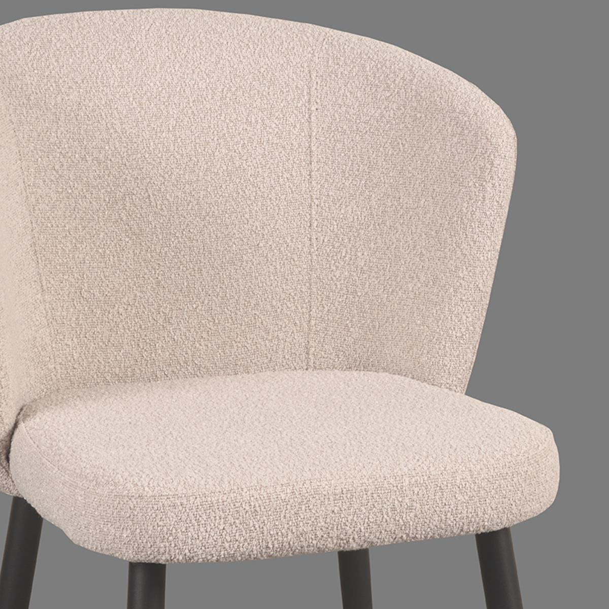 LABEL51 - Eetkamerstoel Wave - Beige - 60x58x85cm - Set van 2