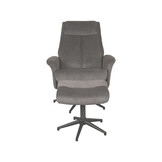 LABEL51 Fauteuil Bergen - Antraciet - Cosmo - Incl. Hocker - 62x77x53  cm