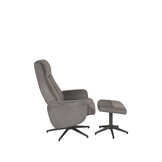 LABEL51 Fauteuil Bergen - Antraciet - Cosmo - Incl. Hocker - 62x77x53  cm