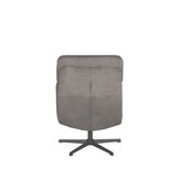 LABEL51 Fauteuil Alvar - Antraciet - Cosmo - Incl. Hocker - 57x53x83 cm