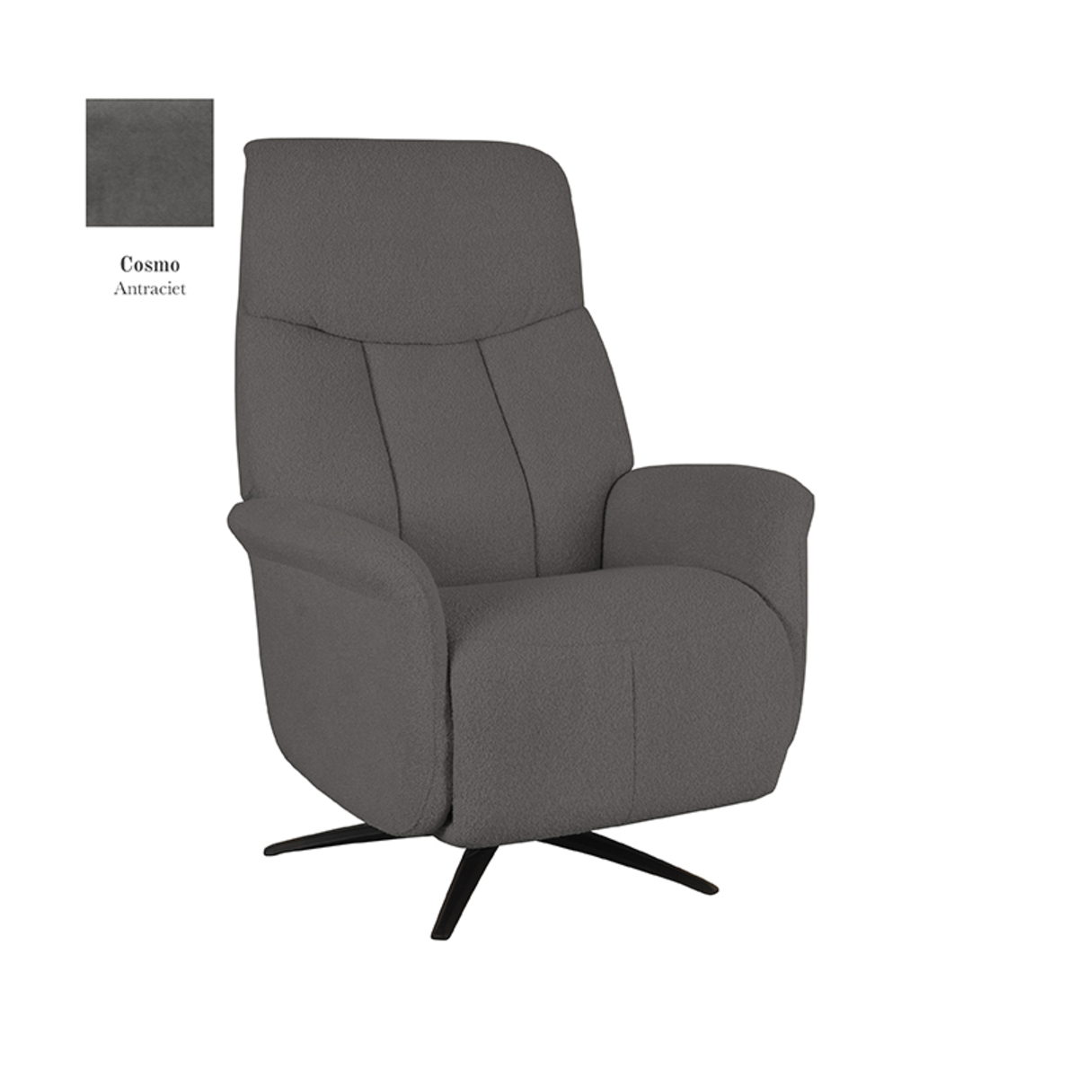 LABEL51 Fauteuil Oslo - Antraciet - Cosmo - Elektrisch - 87x79x112 cm