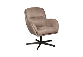 LABEL51 Fauteuil Moss - Taupe - Micro Suede - 77x70x90  cm