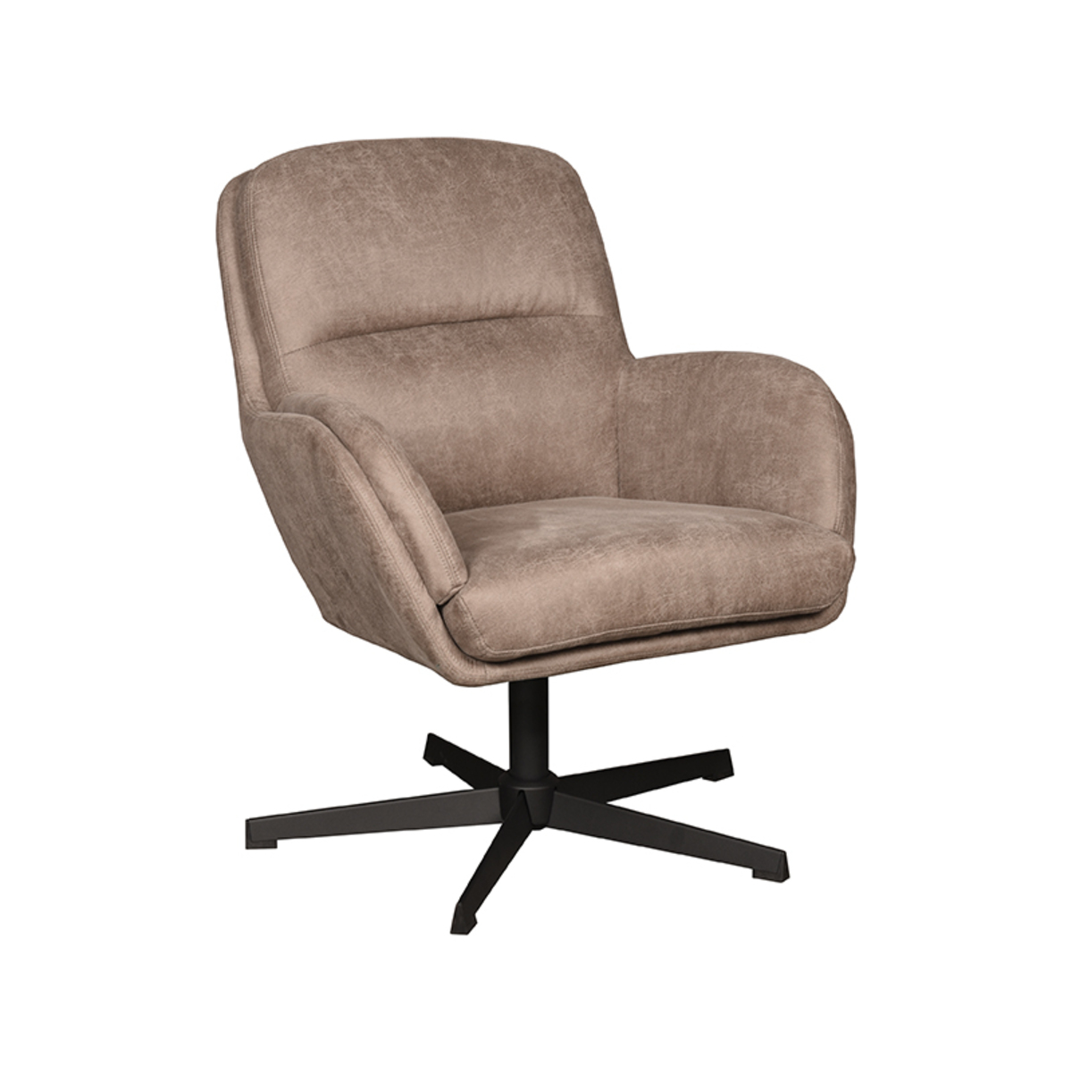 LABEL51 Fauteuil Moss - Taupe - Micro Suede - 77x70x90  cm