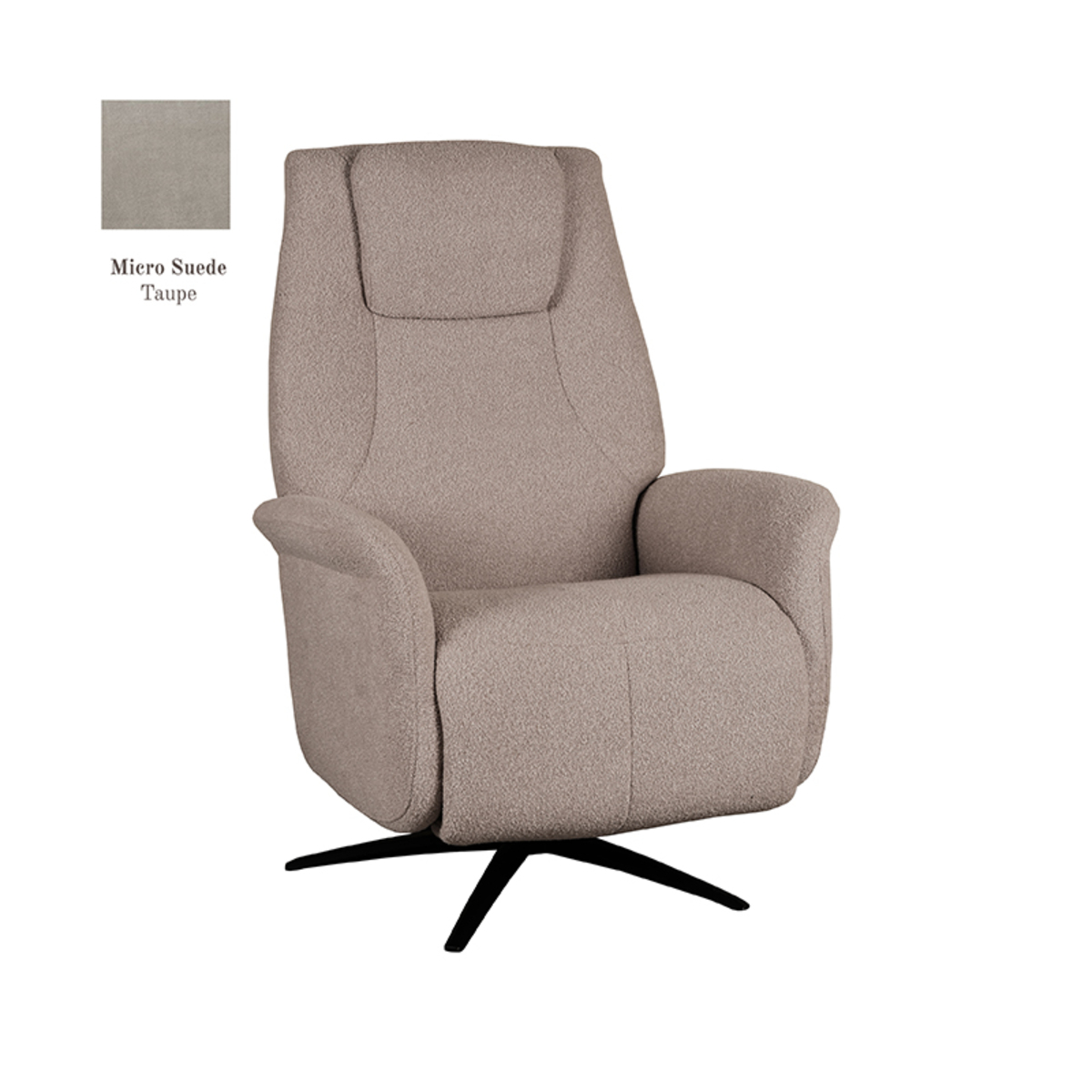 LABEL51 Fauteuil Stockholm - Taupe - Micro Suede - Elektrisch - 87x77x112 cm