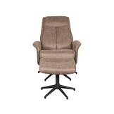LABEL51 Fauteuil Bergen - Taupe - Micro Suede - Incl. Hocker - 62x77x53 cm