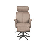 LABEL51 Fauteuil Verdal - Taupe - Micro Suede - Incl. Hocker - 79x77x109 cm