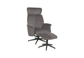 LABEL51 Fauteuil Verdal - Antraciet - Cosmo - Incl. Hocker - 79x77x109 cm