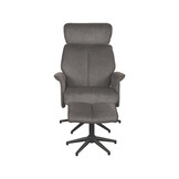 LABEL51 Fauteuil Verdal - Antraciet - Cosmo - Incl. Hocker - 79x77x109 cm