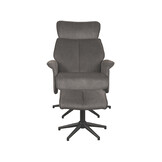 LABEL51 Fauteuil Verdal - Antraciet - Cosmo - Incl. Hocker - 79x77x109 cm