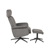 LABEL51 Fauteuil Verdal - Antraciet - Cosmo - Incl. Hocker - 79x77x109 cm