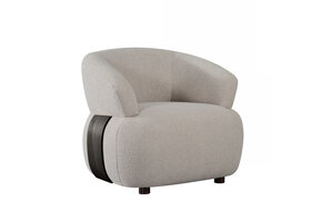 LABEL51 Fauteuil Valenza - Naturel - Stof - Zwart hout - 79x83x73 cm