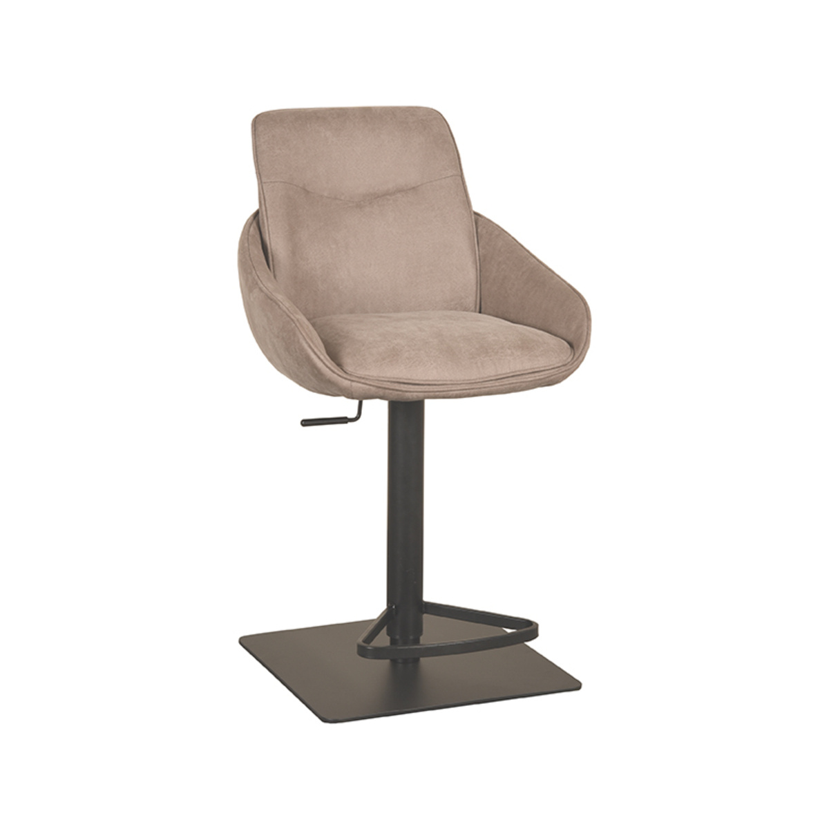 LABEL51 Barkruk Beauty - Taupe - Micro Suede - 58.5x52x88 cm - set van 2