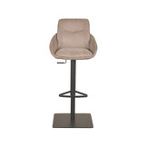 LABEL51 Barkruk Beauty - Taupe - Micro Suede - 58.5x52x88 cm - set van 2