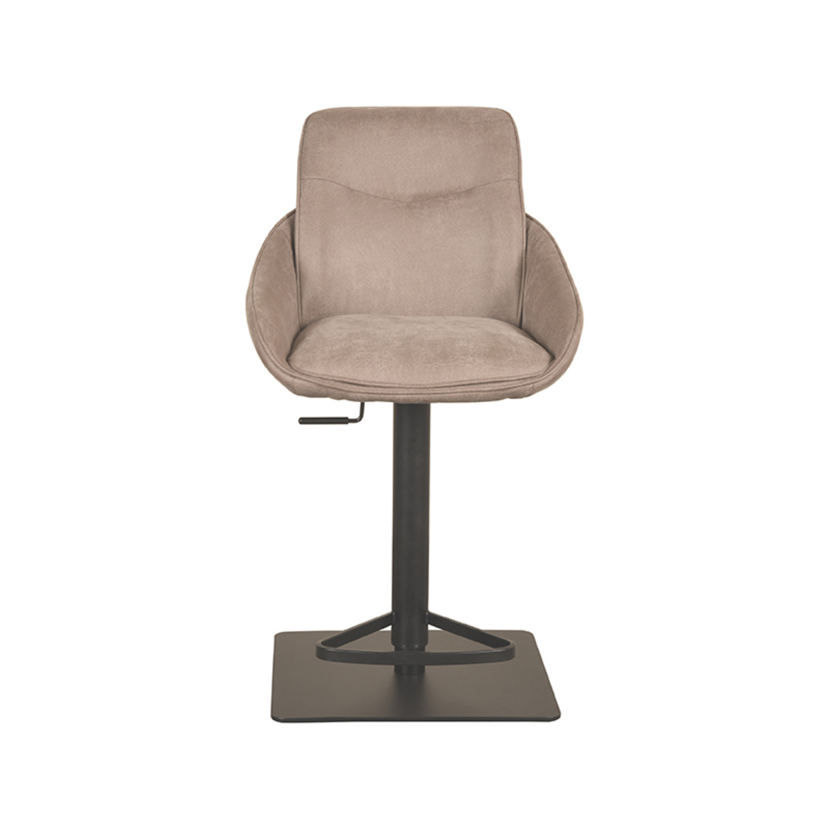 LABEL51 Barkruk Beauty - Taupe - Micro Suede - 58.5x52x88 cm - set van 2