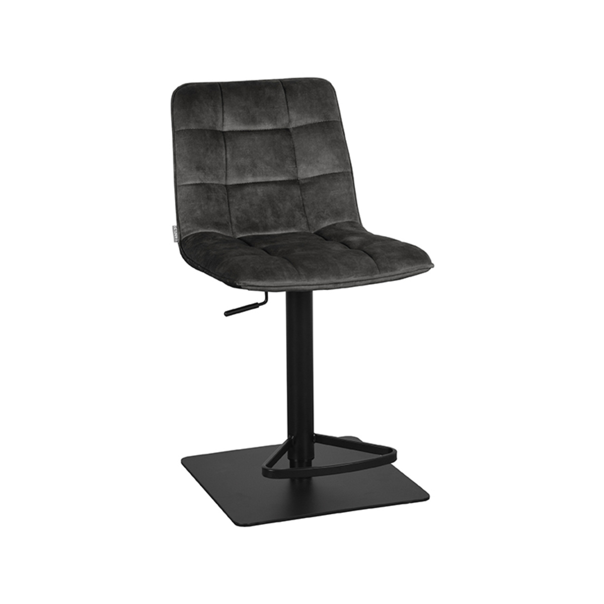 LABEL51 Barkruk Juul - Antraciet - Velours - 56x45x88 cm - set van 2