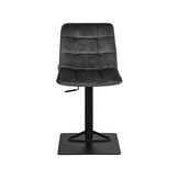 LABEL51 Barkruk Juul - Antraciet - Velours - 56x45x88 cm - set van 2