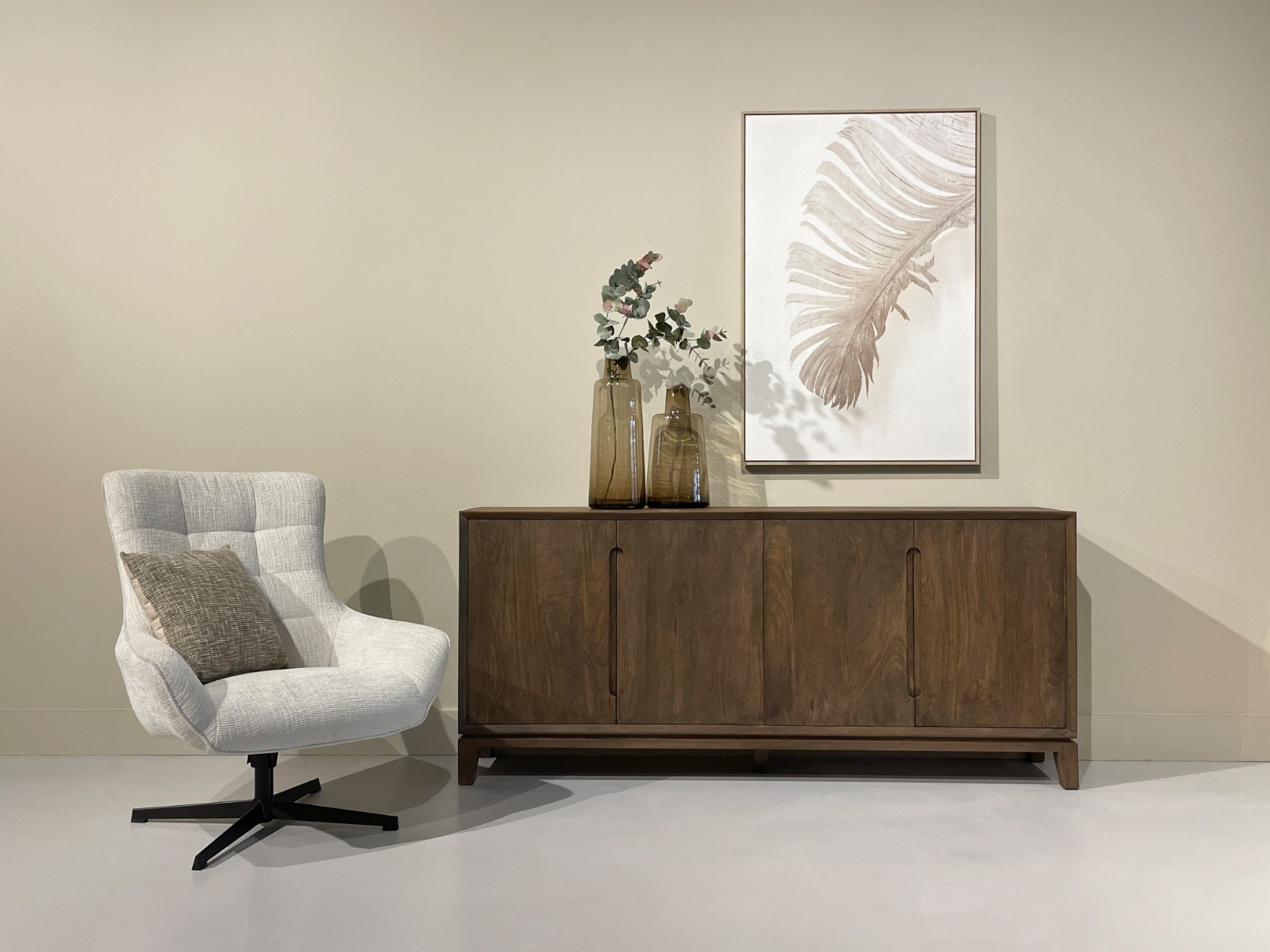Livingfurn - Dressoir Cortez - 190x85x40 cm - Mangohout
