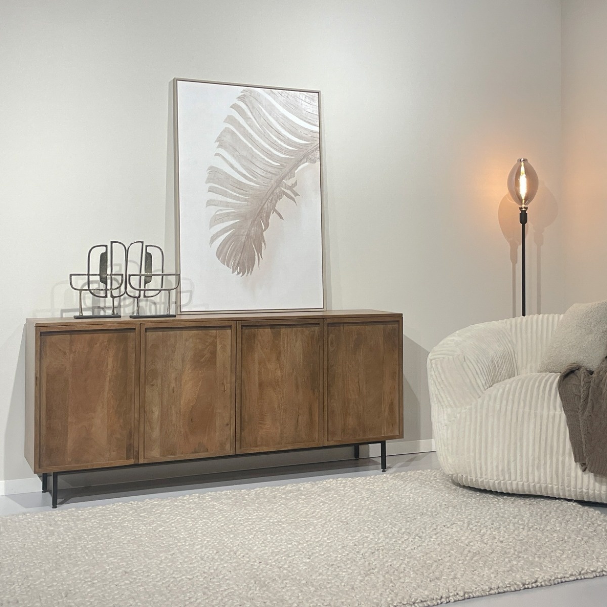 Livingfurn - Dressoir Elan - 180x75x40 cm - Mangohout