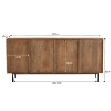 Livingfurn - Dressoir Elan - 180x75x40 cm - Mangohout