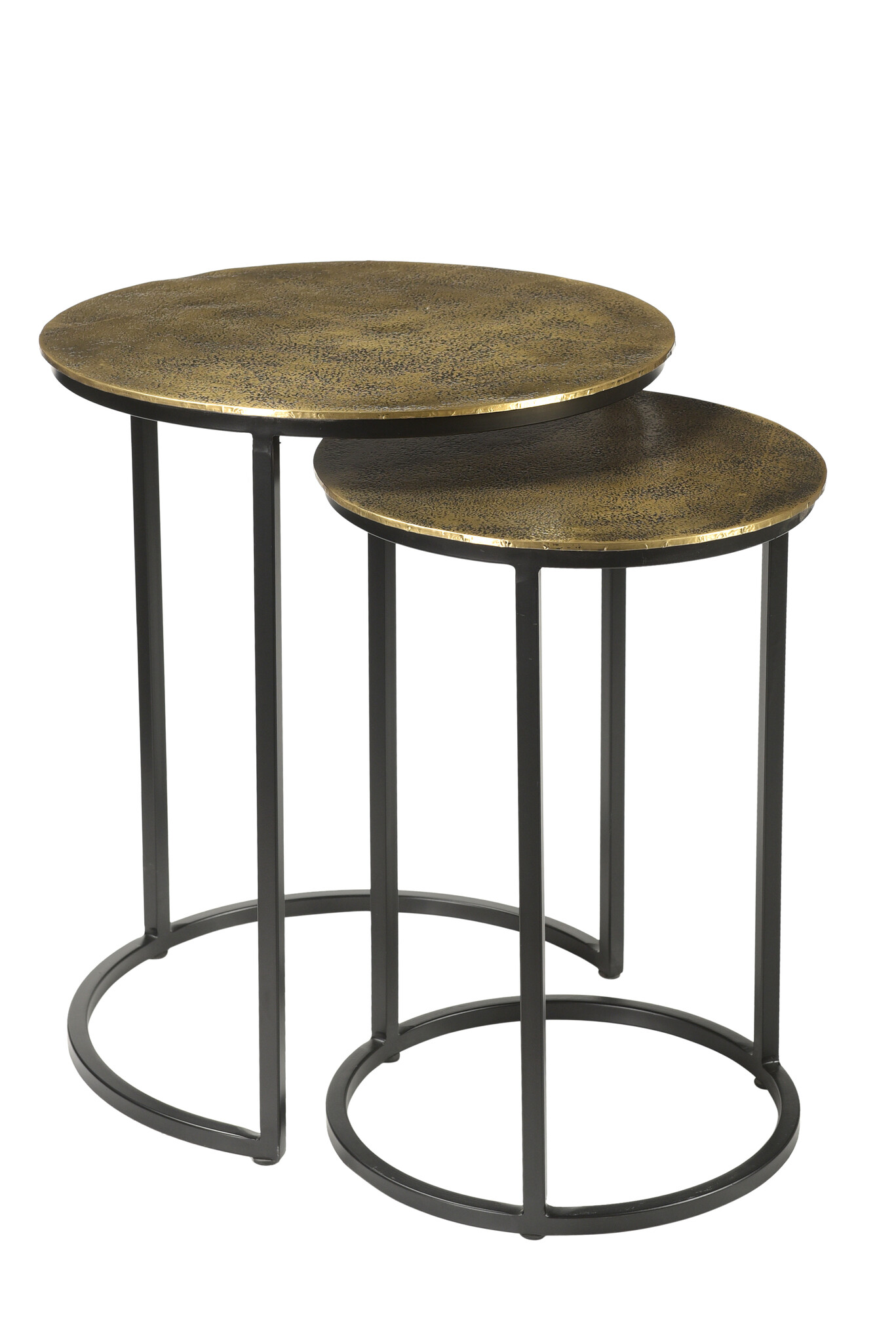 Livingfurn - Cast Iron Beau Gold - 70x70x43 cm - Metaal - Set van 2
