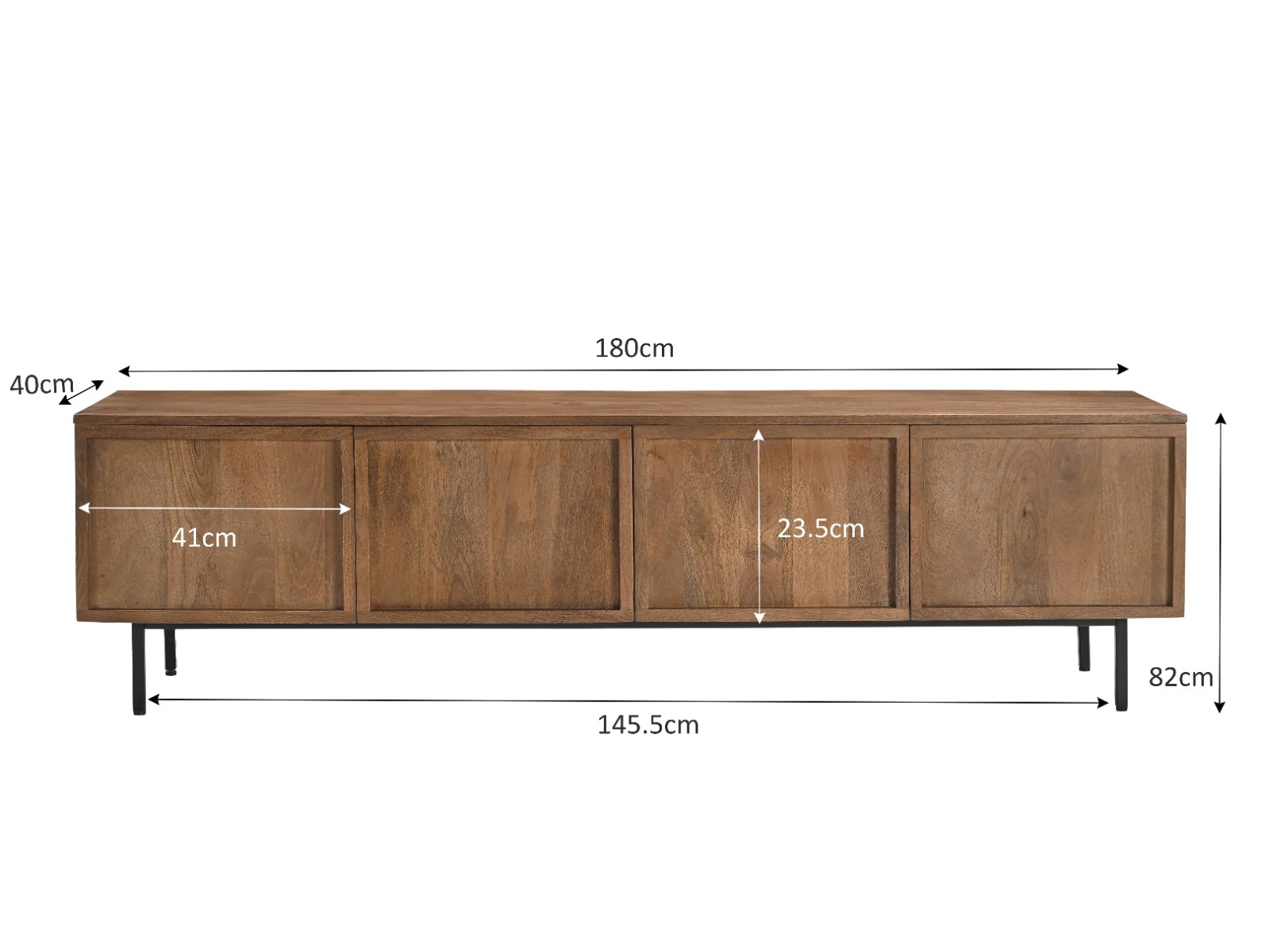 Livingfurn - TV meubel Elan - 180x50x40 cm - Mangohout