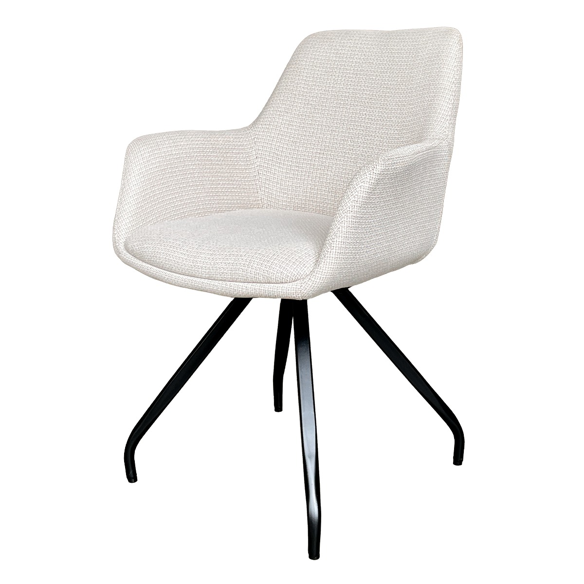 Livingfurn - Eetkamerstoel Duke Beige - Stof - Set van 2