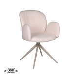 LABEL51 Eetkamerstoel Kimball - Naturel/Beige - Boucle - set van 2