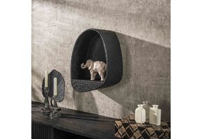 Hoyz Collection - Wandschap Metallic Druppel - Grijs - 21x34x46 cm