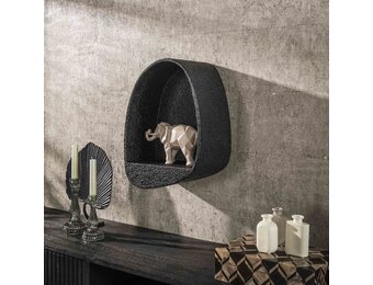 Hoyz Collection - Wandschap Metallic Druppel - Grijs - 21x34x46 cm