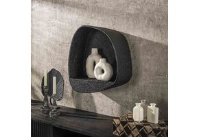 Hoyz Collection - Wandschap Metallic Breed - Grijs - 21x43x48 cm