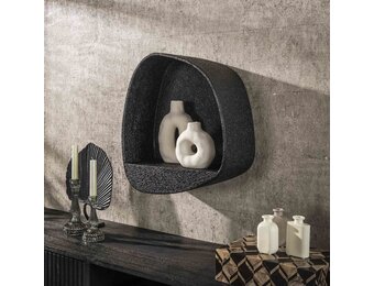 Hoyz Collection - Wandschap Metallic Breed - Grijs - 21x43x48 cm