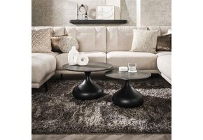 Hoyz Collection - Salontafel Drop Shape - 3D Zwart Bruin - Set van 2