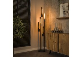 Hoyz Collection - Vloerlamp 5L Getrapt Tube - Artic Zwart