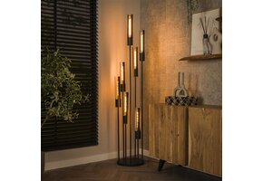 Hoyz Collection - Vloerlamp 7L Getrapt Tube - Artic Zwart