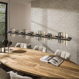 Hoyz Collection - Hanglamp 14L Cylinder Mixed Glass  (G9) - Artic Zwart