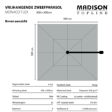 MEGA COMBI DEAL! Madison Parasol monaco flex III taupe + voet + hoes