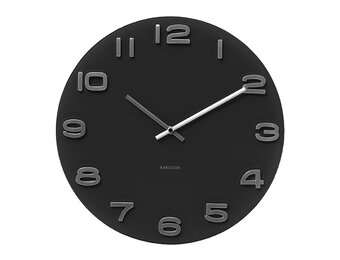Karlsson - Wandklok Vintage Round - Zwart- Ø35cm