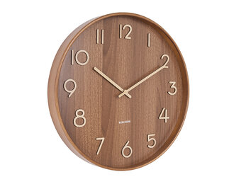 Karlsson - Wandklok Pure Large - Donker hout- Ø60cm