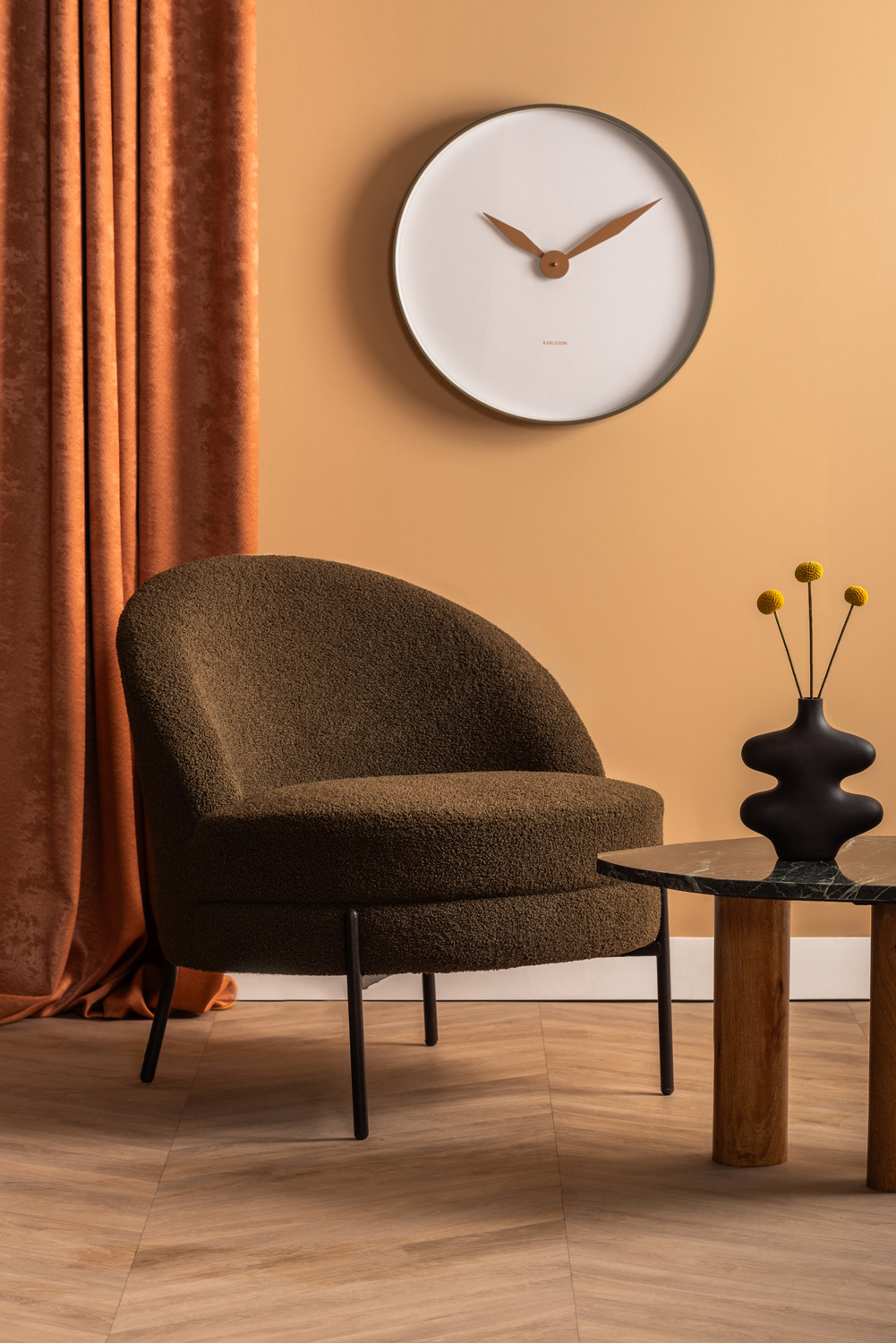 Leitmotiv - Fauteuil Noble Teddy Curl - Warmgrijs