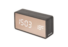 Karlsson - Wekker Copper Mirror LED - Zwart