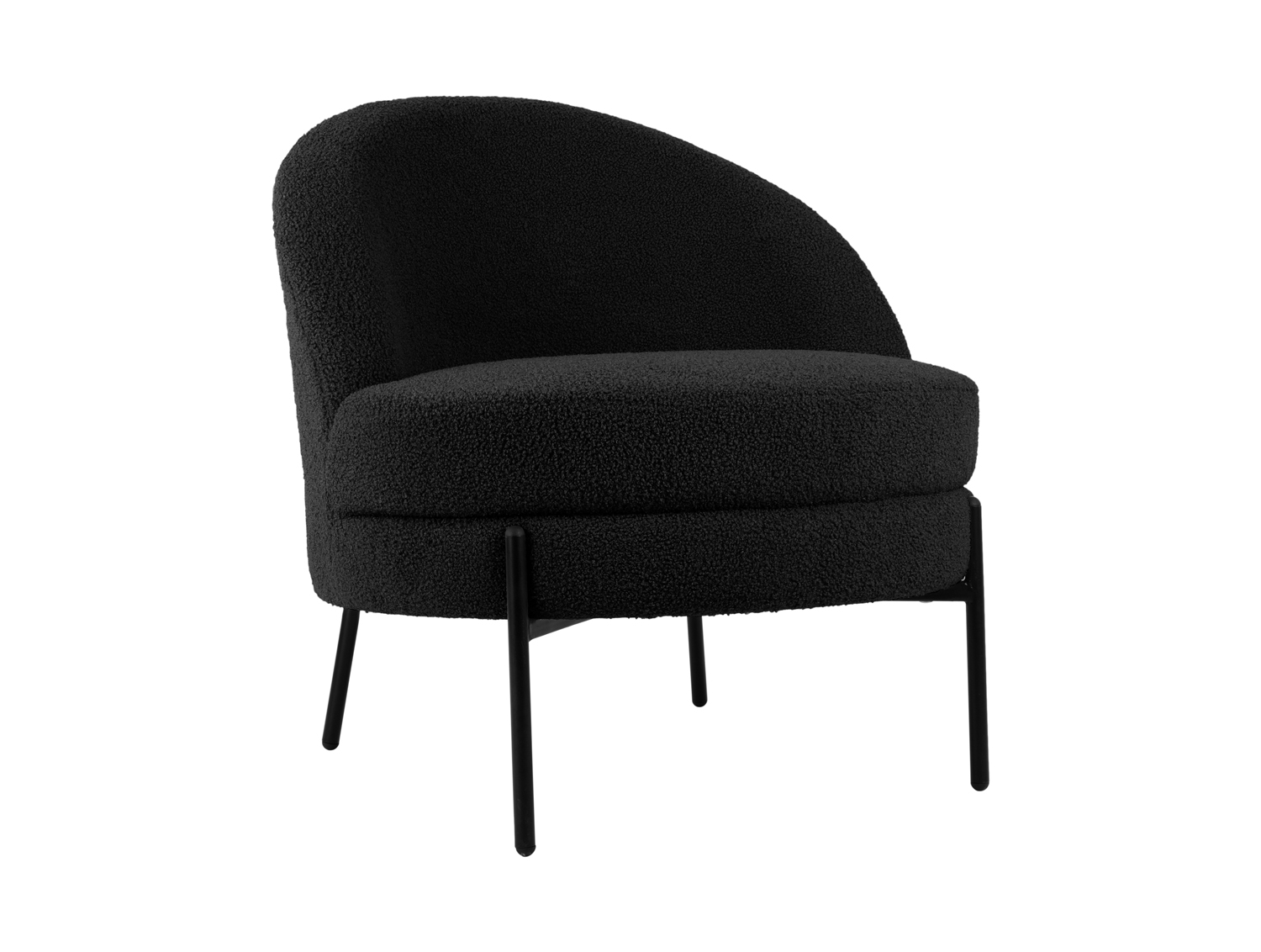 Leitmotiv - Fauteuil Noble Teddy Curl - Zwart