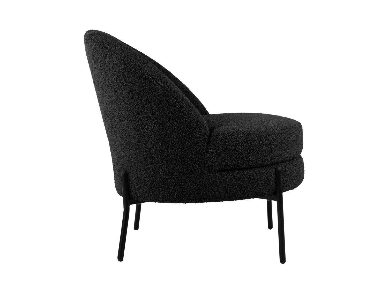 Leitmotiv - Fauteuil Noble Teddy Curl - Zwart