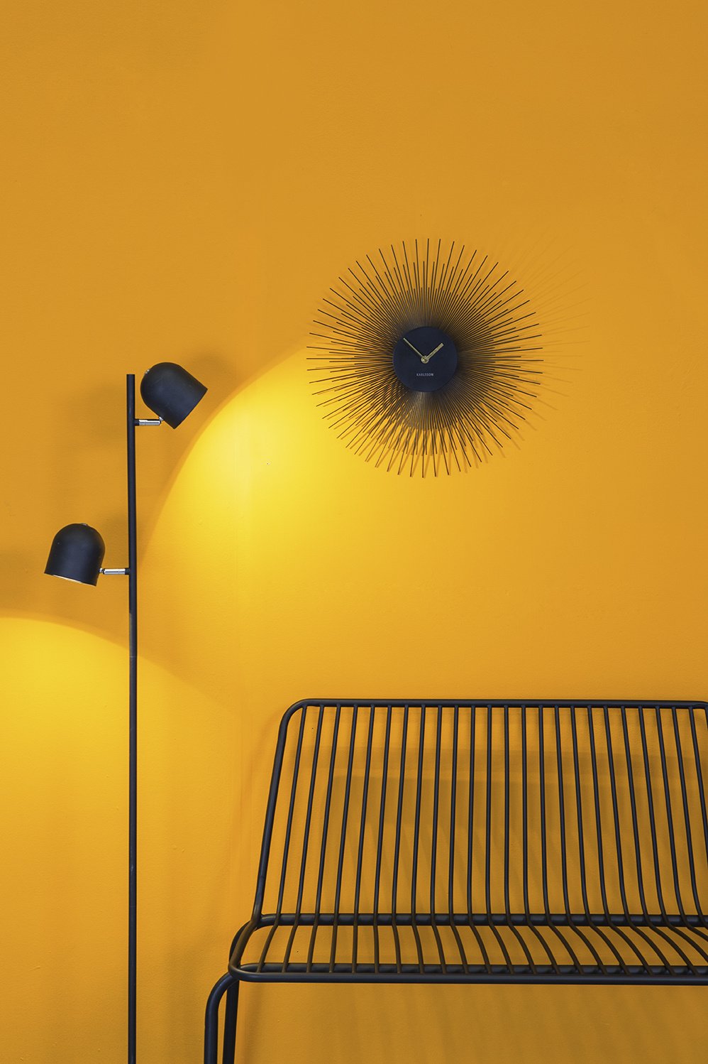 Karlsson - Wandklok Peony - Zwart- Ø45cm