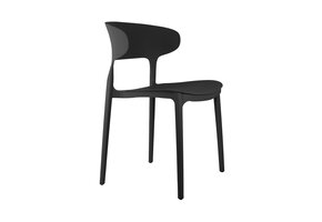 Leitmotiv - Eetkamerstoel Fain - Zwart - Set van 2