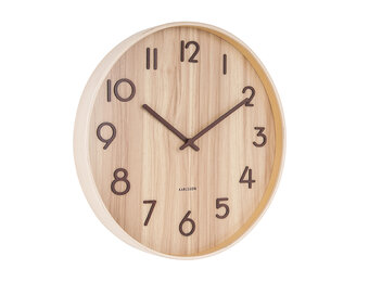 Karlsson - Wandklok Pure Large - Licht hout- Ø60cm